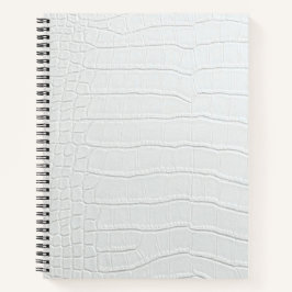 White Crocodile Skin Print Spiral Notebook Notizbuch