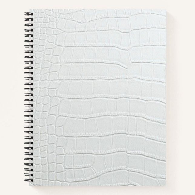 White Crocodile Skin Print Spiral Notebook Notizbuch (Vorderseite)