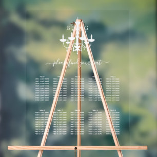 White Cronier Wedding Chart Acrylschild