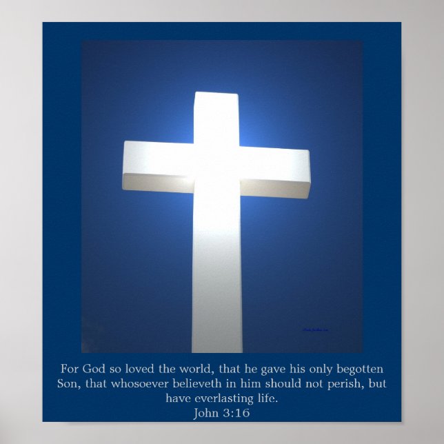 White Cross, John 3:16 Poster (Vorne)