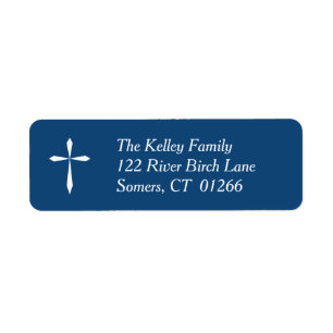 White Cross Religious Address Label, Marine