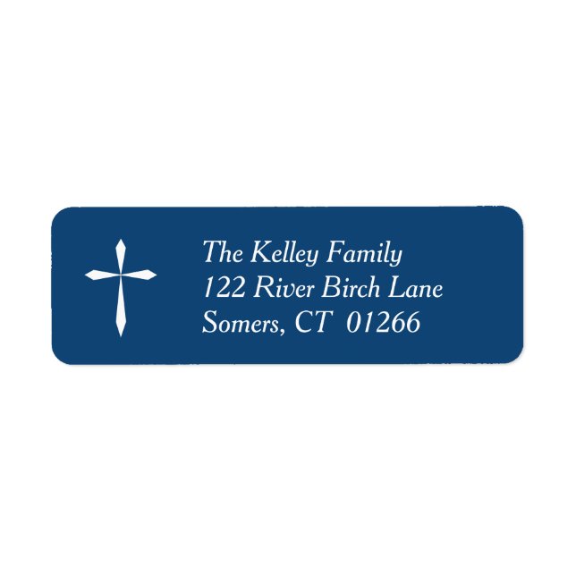 White Cross Religious Address Label, Marine (Vorne)