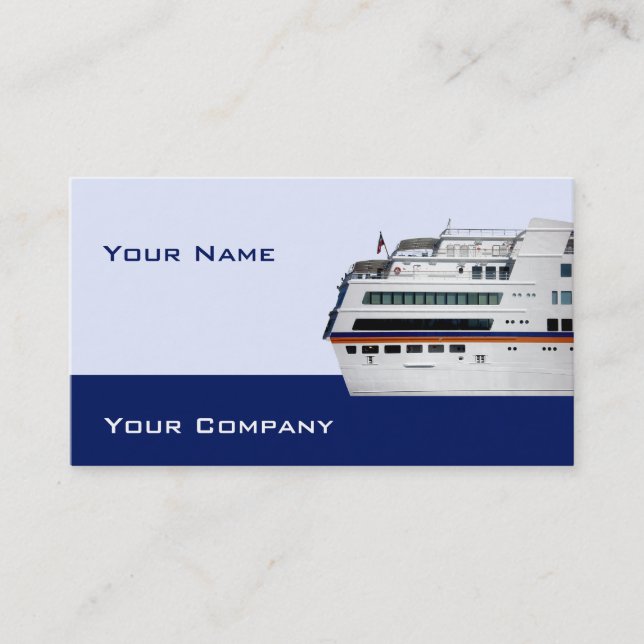 White Cruise Ship Covered Decks Business Card Visitenkarte (Vorderseite)