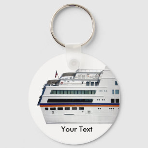 White Cruise Ship Covered Decks Keyring Schlüsselanhänger