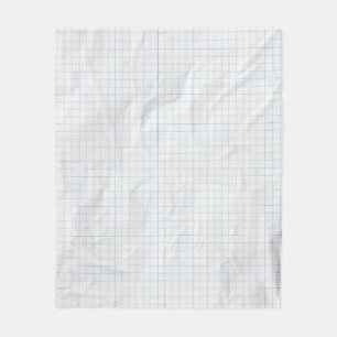 White Crumpled Paper Blue Lines Fleecedecke