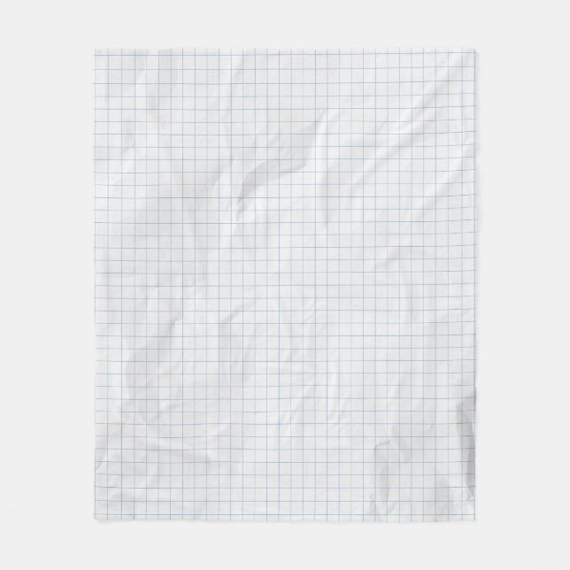 White Crumpled Paper Blue Lines Fleecedecke (Vorderseite)