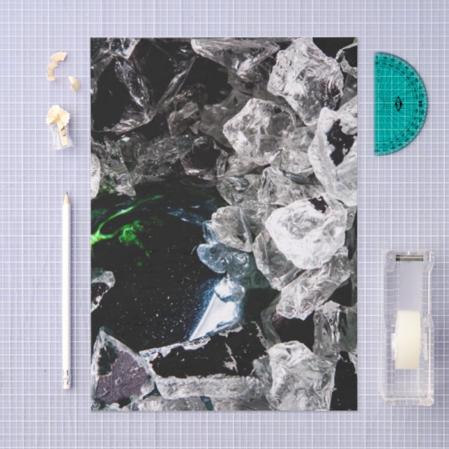 White Crystals in Black outer space Seidenpapier (Handwerk)