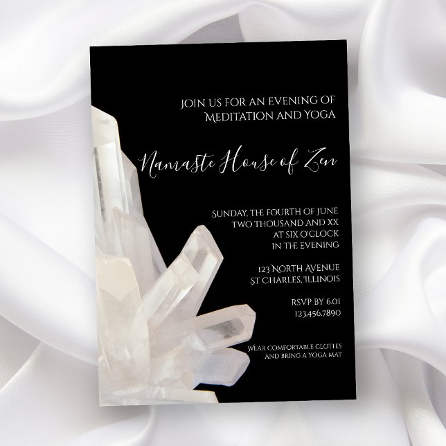 White Crystals on Black Meditation / Yoga Workshop Einladung (Von Creator hochgeladen)