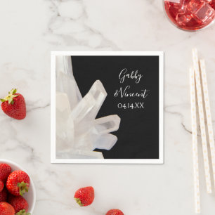 White Crystals on White Wedding Serviette