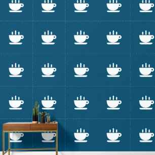 White Cup of Java Aquamarin Kitchen Tapete