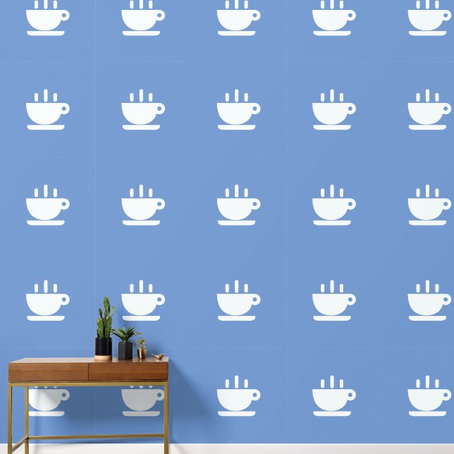 White Cup of Java Blue Kitchen Tapete (Korridor)