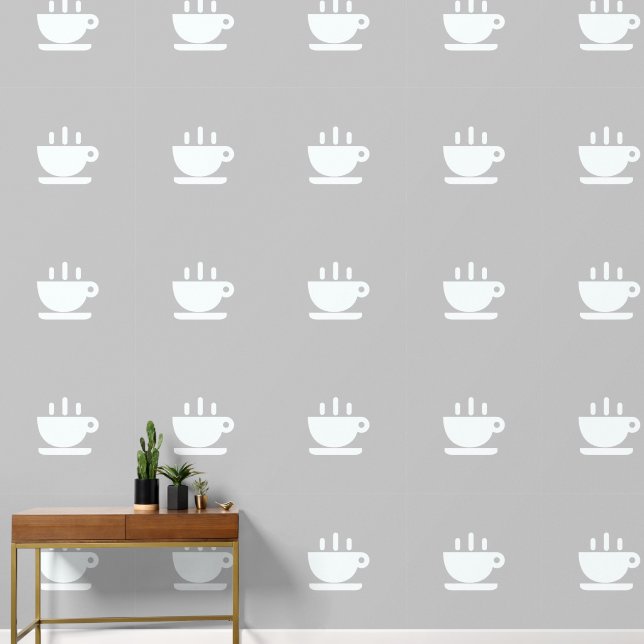White Cup of Java lt Gray Kitchen Tapete (Korridor)