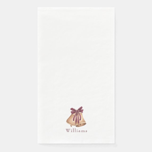 White Custom Christmas Bells Holiday Serviette (Vorderseite)
