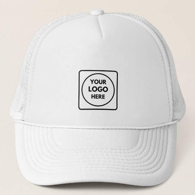 White Custom Staff Hat | Logo der Marke Truckerkappe (Vorderseite)