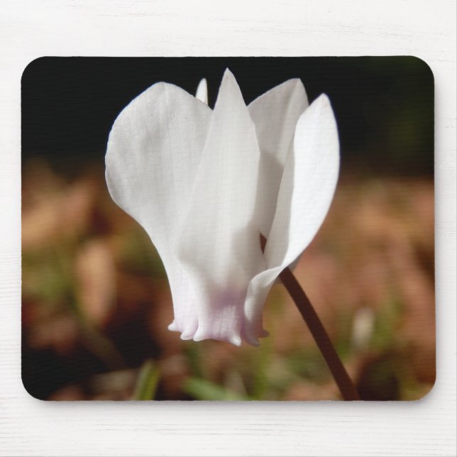 White Cyclamen Mouse Mat Mousepad (Vorne)
