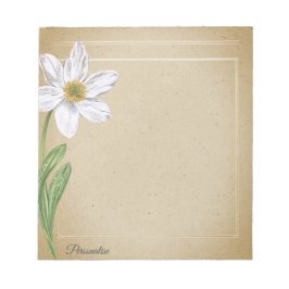 White Daffodil Blume Vintag Alt Paper Persönlich Notizblock