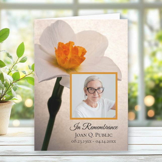 White Daffodil Spring Funeral Service geklappt Programm (Von Creator hochgeladen)