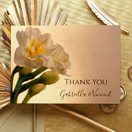 White Daffodils Frühjahr Hochzeit flach Danke Noti Mitteilungskarte