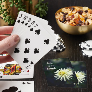 White Dahlia Blume Motivierend Spielkarten