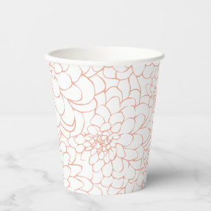 White Dahlia Floral Bouquet - Terra cotta Pappbecher