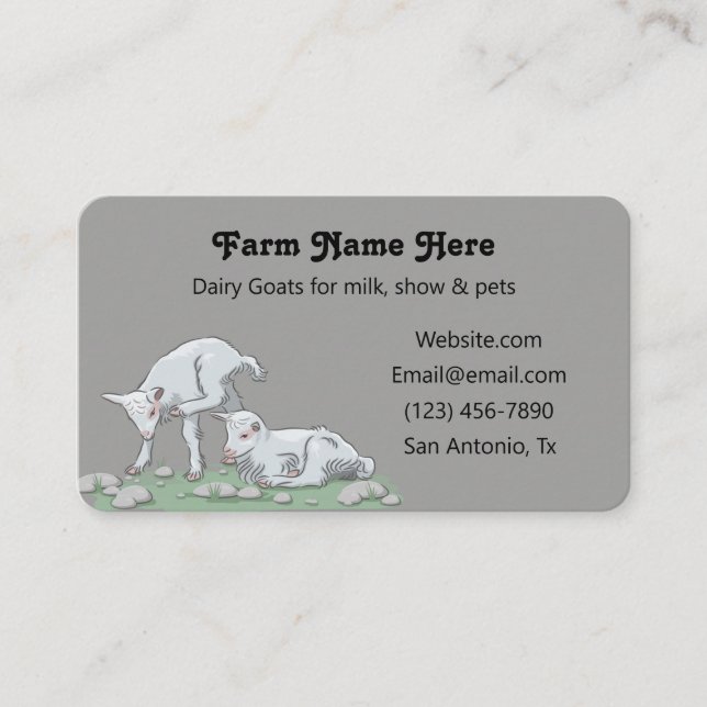White Dairy Goat Kid Business Card Visitenkarte (Vorderseite)