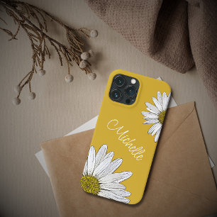 White Daisical Whimsical Boho Gold Case-Mate iPhone Hülle