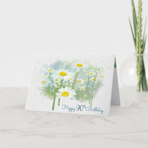 White Daisies 90. Geburtstagskarte Karte