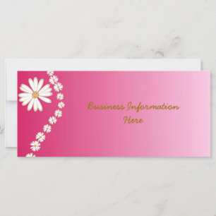 White Daisies auf rosa Lesezeichen Rack Card