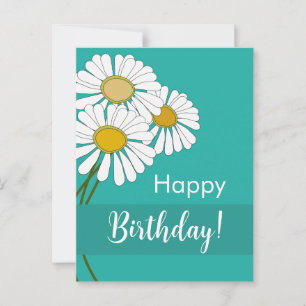 White Daisies Happy Birthday Postkarte
