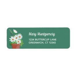 White Daisies in Terra Cotta Rücksendeadresse