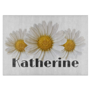 White Daisies Individuelle Name White Floral Schneidebrett