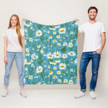 White Daisies on Aqua