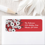 White Daisies on Red Christmas Labels<br><div class="desc">Weitere Weihnachtsdesigns von Sandra</div>