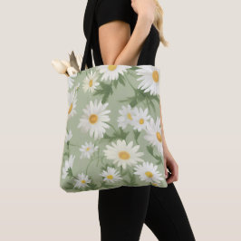 White Daisies on Sage Green