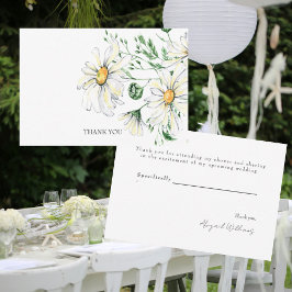 White Daisies Polterabend Vielen Dank Dankeskarte