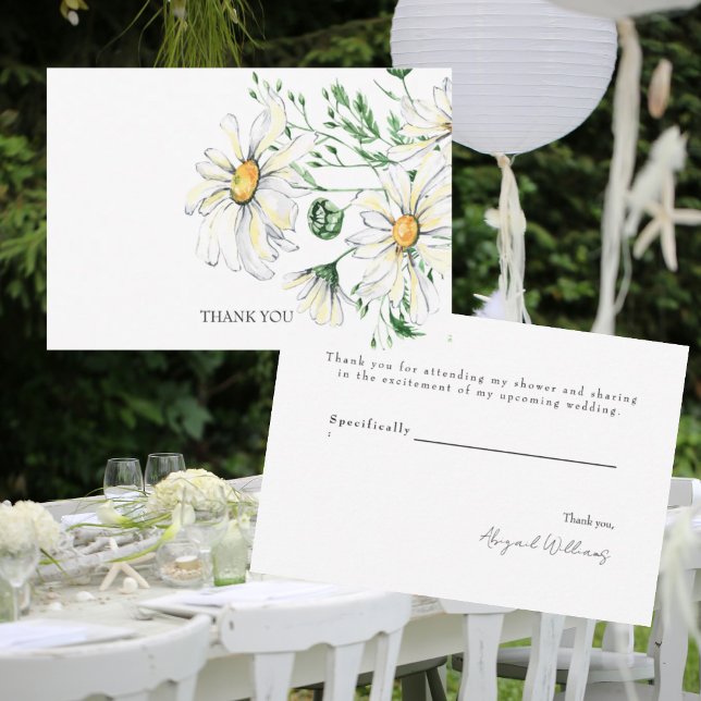 White Daisies Polterabend Vielen Dank Dankeskarte (Von Creator hochgeladen)