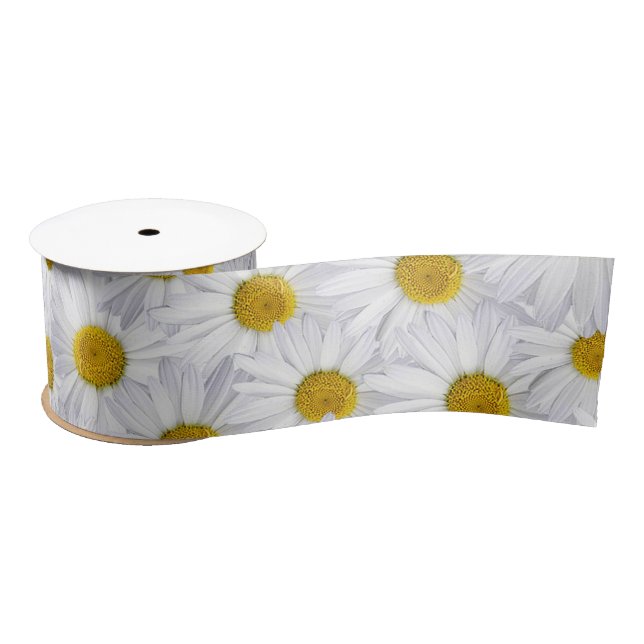 White Daisies Satinband (Spule)