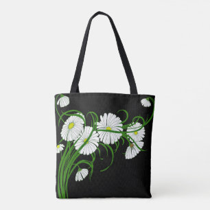 White Daisies über kontrastreiche schwarze Hinter
