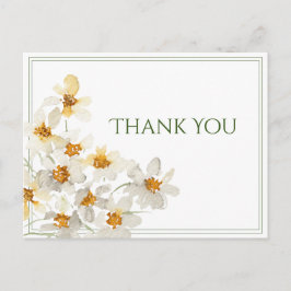 White Daisies Watercolor Budget Danke Postcard Postkarte