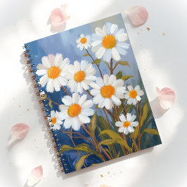 White Daisies Watercolor Flowers Painted Planer