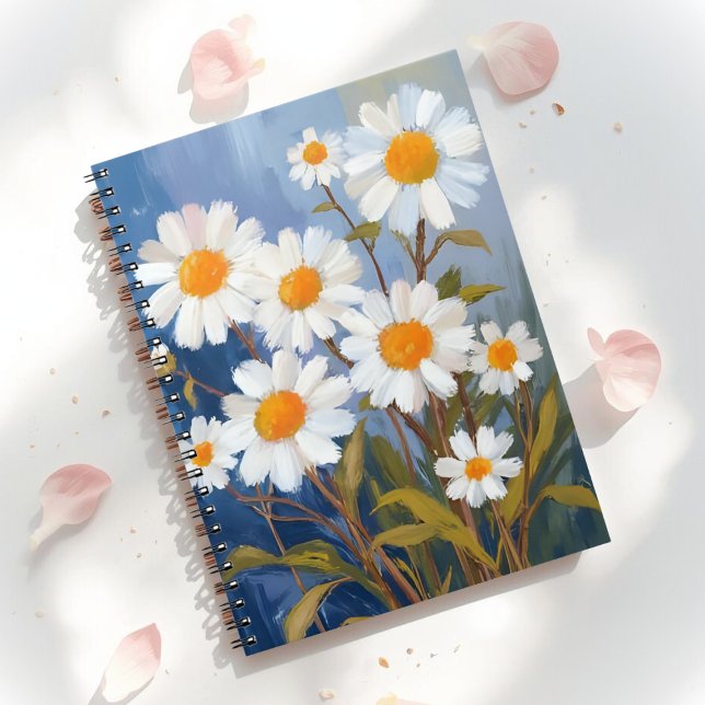 White Daisies Watercolor Flowers Painted Planer (Von Creator hochgeladen)