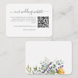 White Daisies Wedding RSVP Details QR Code Begleitkarte