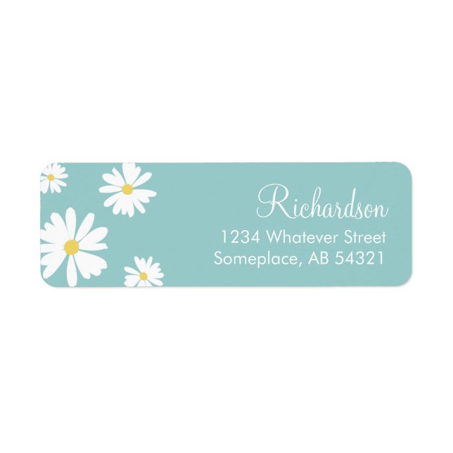 White Daisis Blume Aqua Hintergrundmarken (Vorne)