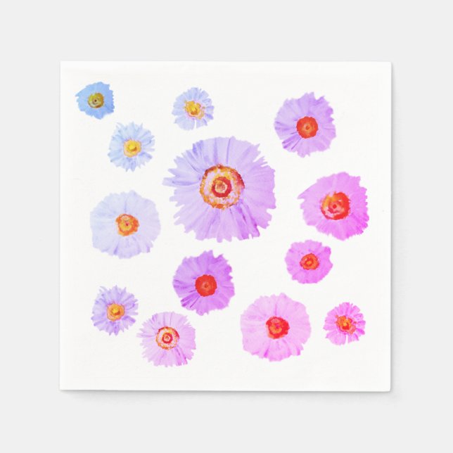 White Daisis Cocktail Paper Napkins Serviette (Vorderseite)