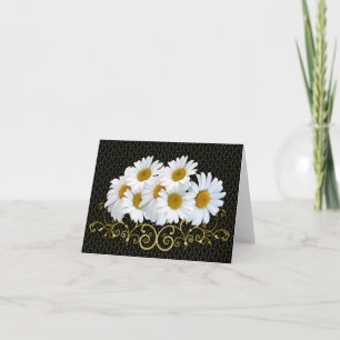 White Daisis Note Card Karte