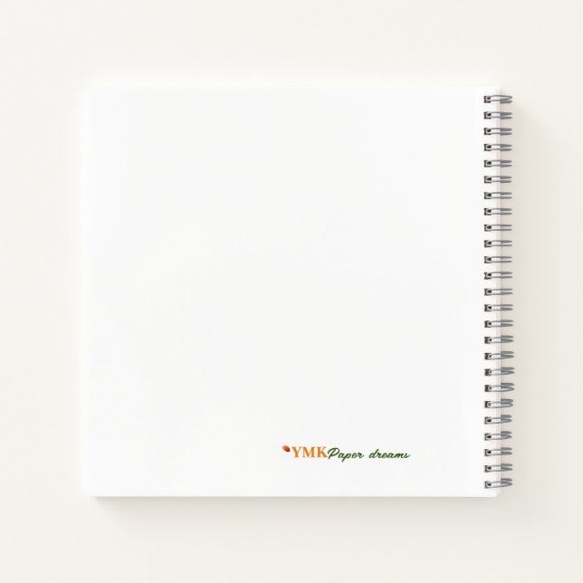 White Daisy 8.5x8.5" SpiralNotebook Notizbuch (Rückseite)