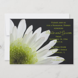 White Daisy auf Black Wedding Probe Dinner Einladung