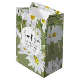 White Daisy Baby Shower Vielen Dank Mittlere Geschenktüte