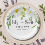 White Daisy | Babydusche Sommerblumen Pappteller<br><div class="desc">Weitere Einladungs-Optionen finden Sie in der vollständigen Auflistung der weißen Farbe: https://www.zazzle.com/collections/watercolor_white_daisy-119716506860127689?rf=238296117664346256</div>
