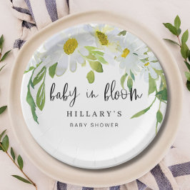 White Daisy | Babydusche Sommerblumen Pappteller